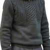 Men BXL Sweater | Men'S Casual Cable Solid Color Polo Collar Knitted Pullover Sweater Gray Green