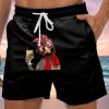 Men GYJ Bottoms | Men'S Cocktail Rooster Print Lounge Shorts Black