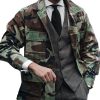 Men BXL Jacket | Men'S Multi-Pocket Camouflage Cotton Twill Casual Jacket Army Green