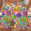 Men GYJ Bottoms | Colorful Smiley Floral Print Track Shorts