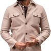 Men BXL Jacket | Men'S Solid Color Woolen Multi-Pocket Casual Coat Apricot