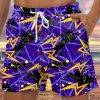 Men GYJ Bottoms | Bright Lightning Print Casual Shorts Purple