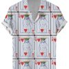 Men LJC Shirts | Poker Kings Print Short Sleeve Shirt White