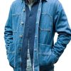 Men DJ Jacket | Lapel Multi-Pocket Single-Breasted Casual Denim Jacket Blue