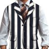 Men QMY Vest | Casual Classic Wide Stripe Printed Vest Photo Color