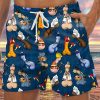 Men DJ Shorts | Multi-Role Cocks Print Hawaiian Casual Pocket Lounge Shorts Navy