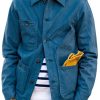 Men BXL Jacket | Men'S Solid Color Cotton Multi-Pocket Casual Jacket Dark Blue