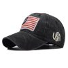 Accessories&Shoes HLJ | American Flag Cotton Washed And Distressed Alphabet Baseball Cap