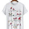 Men DJ T-Shirts | Fun Merry Christmas Boobs Printed Casual Round Neck Short Sleeve T-Shirt White