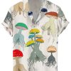 Men DJ Shirts | Colorful Mushroom Butt Cocks Print Casual Short-Sleeved Shirt Photo Color