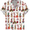 Men DJ Shirts | Fun Christmas Cocks Toy Print Casual Hawaiian Short Sleeve Shirt