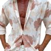 Men QMY Casual Shirts | Casual Floral Print Vacation Long-Sleeved Shirt Photo Color