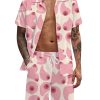 Men DJ Set | Boobs Print Shirt And Shorts Two-Piece Suit Pink