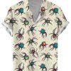 Men LJC Shirts | Spider Print Short-Sleeve Shirt Photo Color