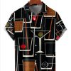 Men XT Shirts | Men'S Geometric Wine Glass Print Shirt 77487640X Black