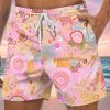 Men GYJ Bottoms | Floral Pattern Casual Shorts Pink