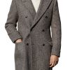 Men BXL Jacket | Men'S Herringbone Wool Pocket Double-Breasted Casual Loose Coat Dark Gray