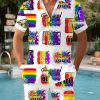 Men BXL Set | Rainbow Print Resort Short-Sleeved Shirt And Shorts Set Photo Color