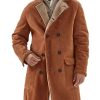 Men DJ Jacket | Lapel Double Pocket Suede And Fleece Warm Coat Brown