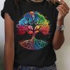 Women DJ | Women'S Radiant Rainbow Tree Of Life Print Casual T-Shirt