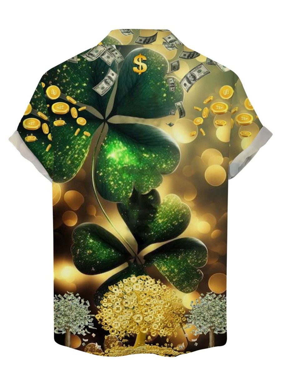 Men BXL Shirts | Fun St. Patrick'S Day Printed Casual Holiday Short Sleeve Shirt Photo Color