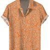 Men HLJ Shirts | Men'S Cock Print Hawaiian Easy Care Short Sleeve Aloha Shirt