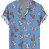 Men DJ Shirts | Pretty Cartoon Toys Printed Short Sleeve Shirt