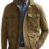 Men DJ Jacket | Multi-Pocket Lapel Single-Breasted Vintage Casual Jacket Army Green