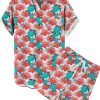 Men LJC Set | Turtle Coral Print Short Sleeve Suit Photo Color