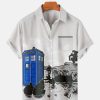 Men DJ Shirts | Magic Box Printed Casual Pocket Short Sleeve Shirt Photo Color