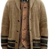 Men XT Cardigan | Men'S Knit Lapel Jacquard Cardigan Sweater Jacket Khaki