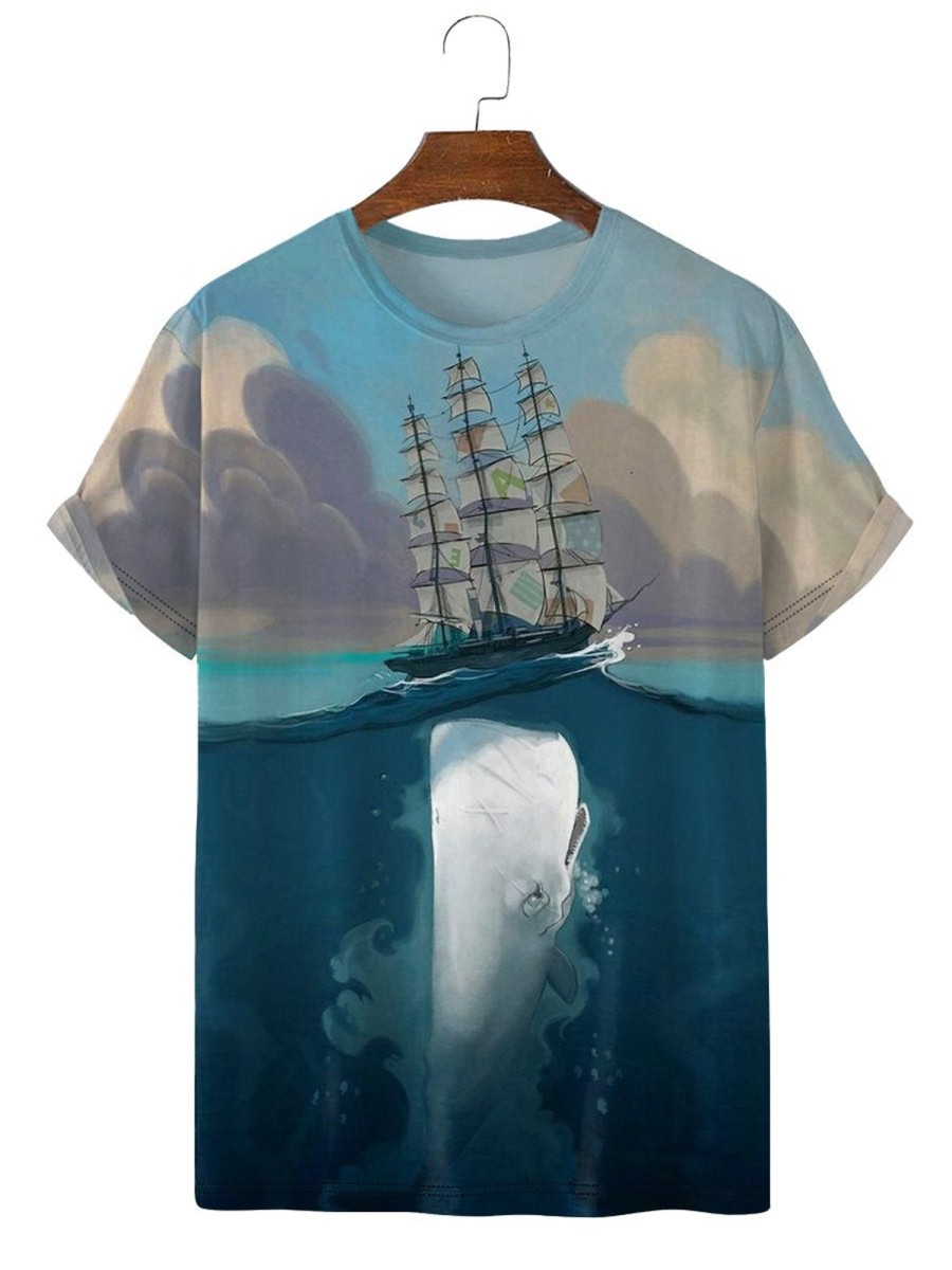 Men HLJ T-Shirts | Moby Dick Short Sleeve T-Shirt Navy Blue