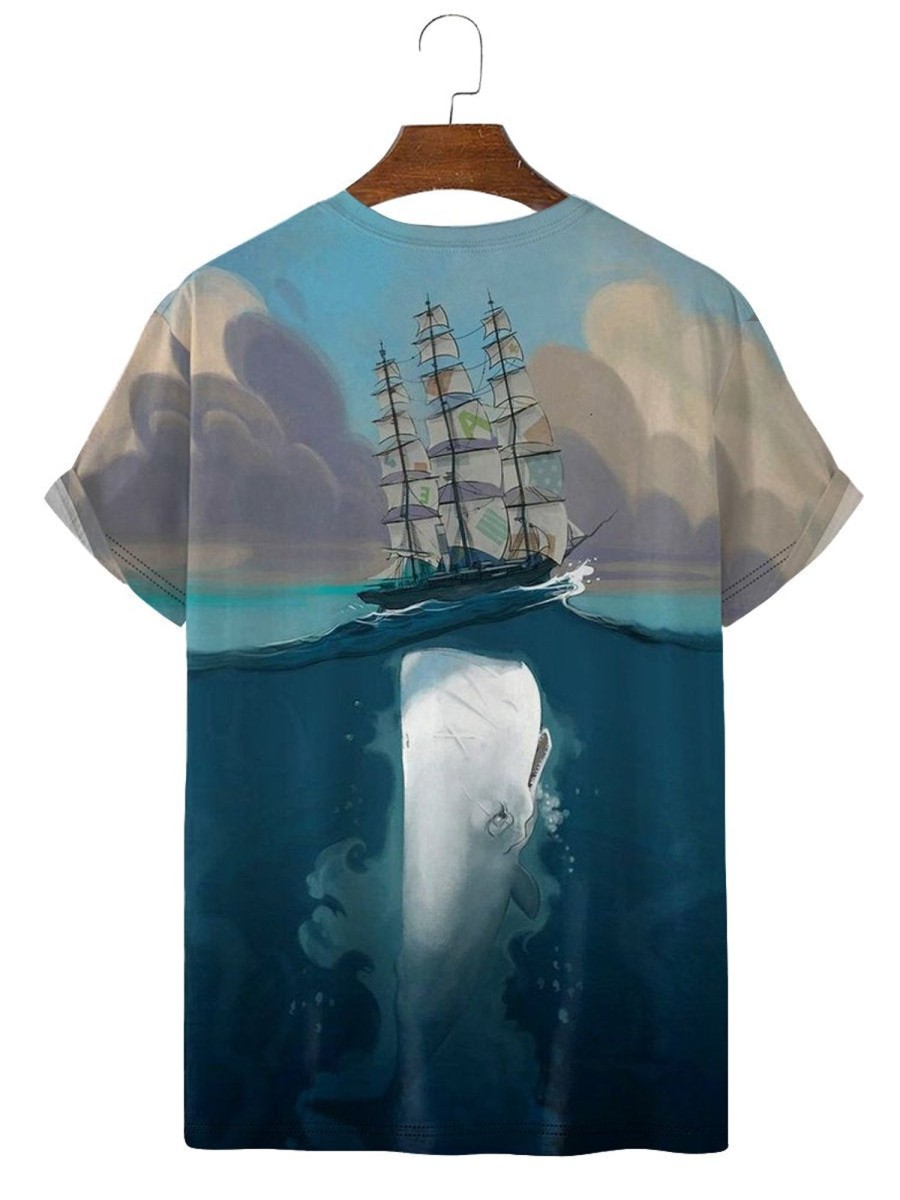 Men HLJ T-Shirts | Moby Dick Short Sleeve T-Shirt Navy Blue