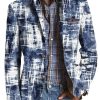 Men DJ Print Jacket | Vintage Denim Tie-Dye Print 3-Pocket Lapel Single-Breasted Casual Blazer Blue