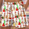 Men DJ Shorts | Fun Christmas Cocks Print Pocket Casual Shorts