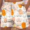 Men GYJ Shorts | Ladies Chest Print Casual Shorts White