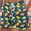 Men DJ Shorts | Colorful Turtle Print Double Pocket Lace Up Shorts Photo Color