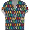 Men DJ Shirts | Colorful Big Foot Printed Casual Short-Sleeved Shirt Photo Color