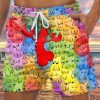 Men DJ Shorts | Colorful Boobs And Lobster Cock Print Pocket Shorts Photo Color