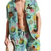 Men DJ Set | Men'S Ocean Dolphin Octopus Mermaid Print Two-Piece Set Green