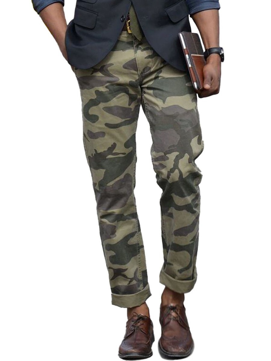 Men QMY Bottoms | Men'S Fashionable Casual Pants Camouflage