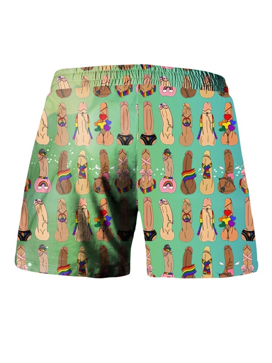 Men BXL Bottoms | Hawaiian Fun Christmas Rooster Print Casual Shorts