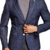 Men BXL Jacket | Men'S Pocket Denim Casual Blazer Dark Blue