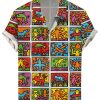 Men DJ Shirts | Colorful Pop Art Graffiti Print Short Sleeve Shirt Photo Color