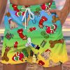 Men DJ Shorts | Fun Christmas Cocks Toy Print Casual Lace-Up Shorts