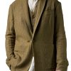 Men DJ Jacket | Lapel 3-Pocket Solid Color Cotton And Linen Blazer Photo Color