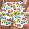 Men DJ Bottoms | Fun Cartoon Boobs Print Pocket Tie-Up Hawaiian Shorts Photo Color