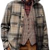 Men BXL Print Jacket | Men'S Casual Retro Check Print Single Breasted Pocket Jacket 06104192Xl Khaki