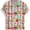 Men DJ Shirts | Fun Christmas Cocks Hidden Casual Short Sleeve Shirt