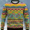 Men GYJ Ugly Sweater | Geometric Print Crew Neck Sweatshirt Yellow